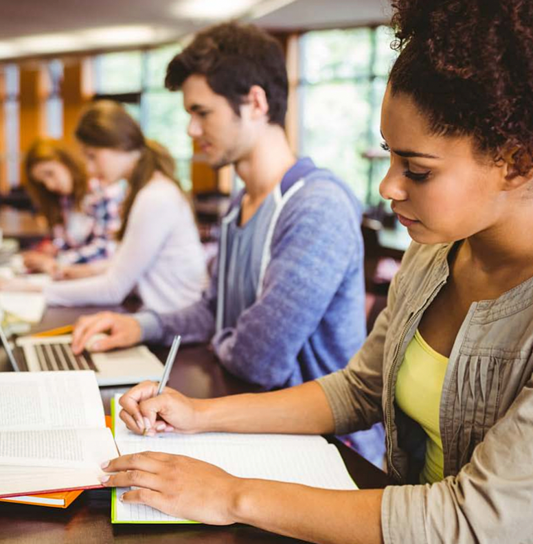 students studying