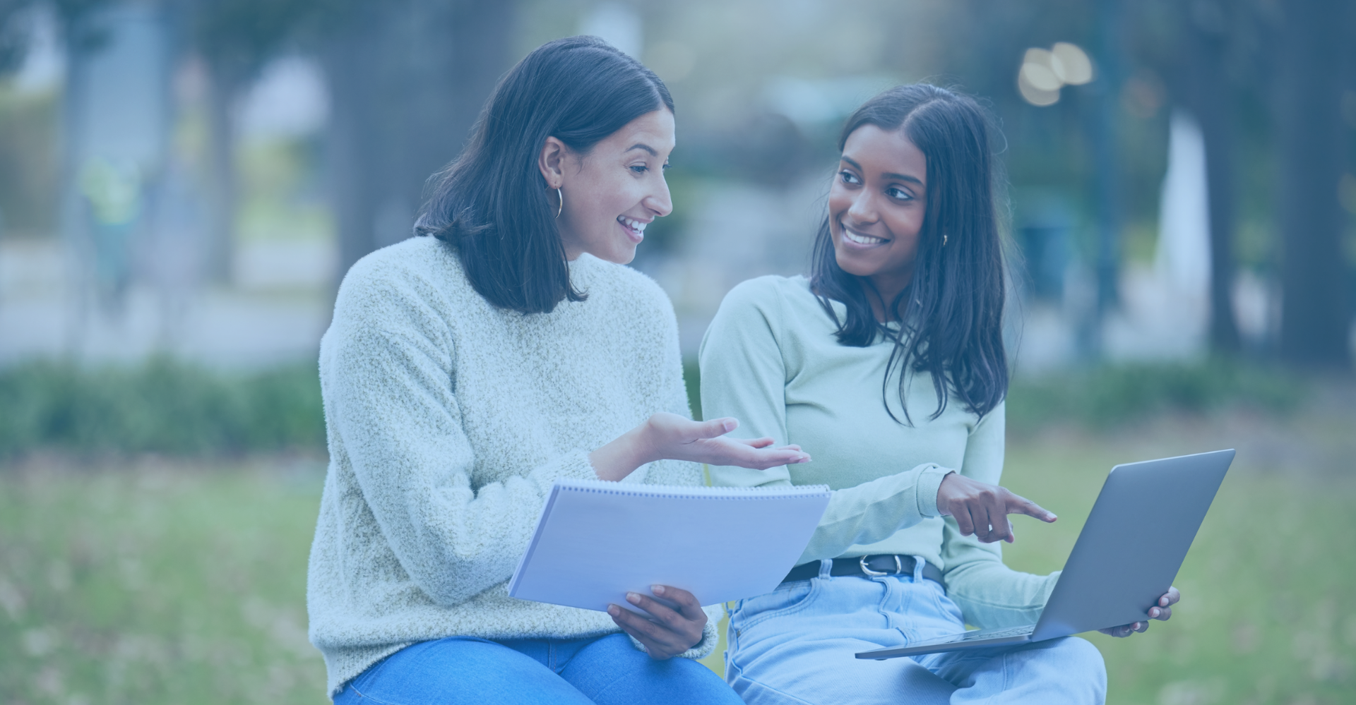 two students studying