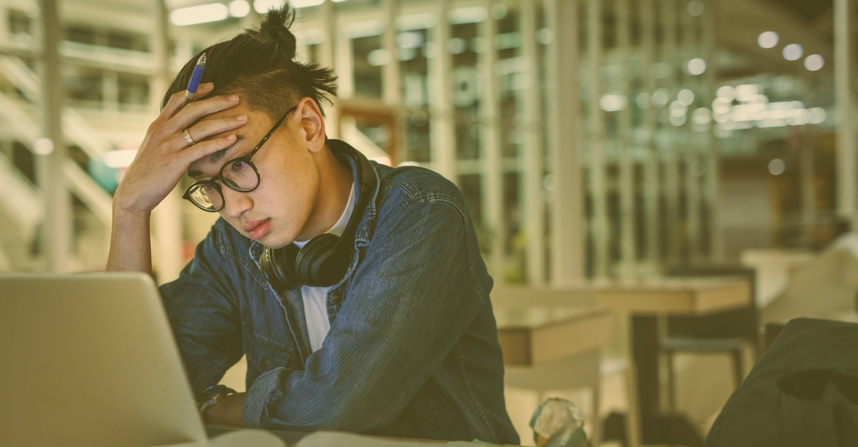 student studying